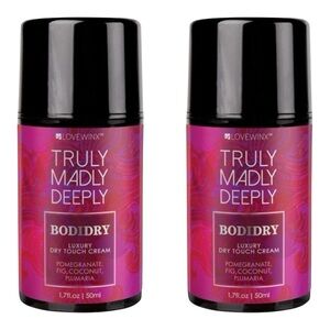 X2 LOVEWINX TRULY MADLY DEEPLY BODIDRY LUXURY DRYTOUCH CREAM 50ML - BRAND NEW